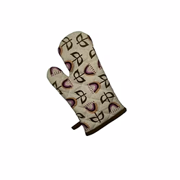 attica tracery recycled cotton floral design oven mitt & pot holder