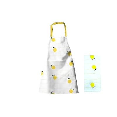 Recycled Cotton Lemon Tea Towel &amp; Kitchen Apron Set-12620486