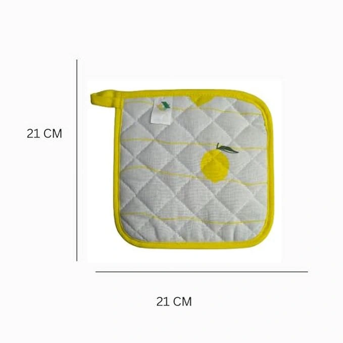 Recycled Cotton Lemon (Set of 2 Potholder)-2