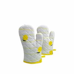 attica tracery recycled cotton lemon design (set of 2 oven mitt)