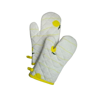 Recycled Cotton Lemon Design (Set of 2 Oven mitt)-1