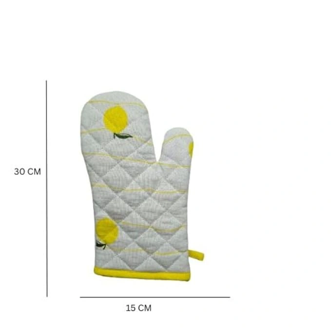 Recycled Cotton Lemon Design (Set of 2 Oven mitt)-2