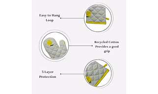 Recycled Cotton Lemon Design (Set of 2 Oven mitt)