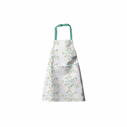attica tracery recycled cotton yucca blue & straw yellow floral design kitchen apron