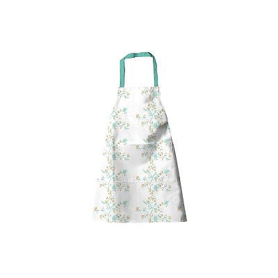 Attica Tracery Recycled Cotton Yucca Blue &amp; Straw Yellow Floral design Kitchen Apron-12620746