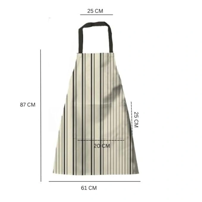 Attica Tracery Recycled Cotton Yellow blended Gray Stripe Kitchen Apron-4