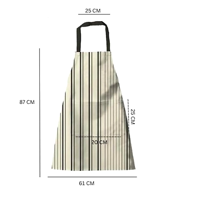 Attica Tracery Recycled Cotton Yellow blended Gray Stripe Kitchen Apron-4
