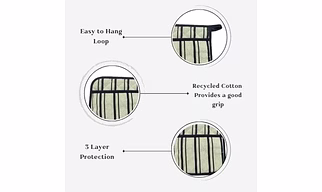 Attica Tracery Recycled Cotton Yellow Blended Gray Stripe Set of 2 Pot Holder