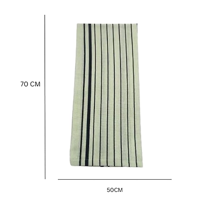 Attica Tracery Recycled Cotton Yellow blended Gray StripeTea Towel &amp; Kitchen Apron Set-2
