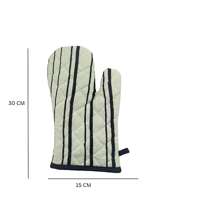 Attica Tracery Recycled Cotton Yellow blended Gray Stripe Oven Mitt &amp; Pot Holder Set-1