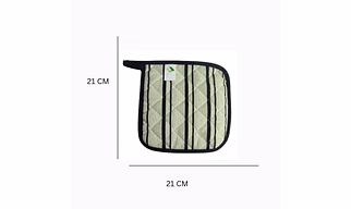 Attica Tracery Recycled Cotton Yellow blended Gray Stripe Oven Mitt & Pot Holder Set