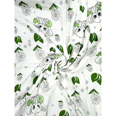 Attica Tracery 3 Layer 100% Muslin Cotton Cloudy Elephant Print Baby Blanket/Swaddle-2