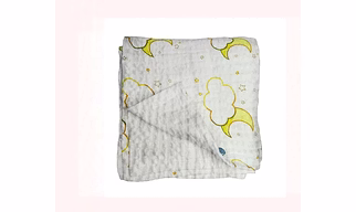 Attica Tracery 3 Layer 100% Muslin Cotton Elephant Print & Cloudy Moon Star Design Baby Blanket/Swaddle - Super Soft for Newborn Kids (set of 2)