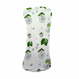 attica tracery 3 layer 100% muslin cotton elephant print baby burp (olivine & illusion blue) - super soft for newborn kids (pack of 2)