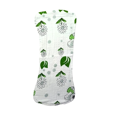 Attica Tracery 3 Layer 100% Muslin Cotton Elephant Print Baby Burp (Olivine &amp; Illusion Blue) - Super Soft for Newborn Kids (Pack of 2)-12620792