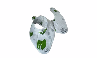 Attica Tracery 3 Layer 100% Muslin Cotton Elephant Print Baby Bib (Olivine & Illusion Blue) - Super Soft for Newborn Kids (Pack Of 2)