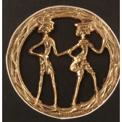 Attica Dhokra Artwork with Wooden Frame (Brass, 10 cm x 2 cm x 30 cm, Gold and Black)-1