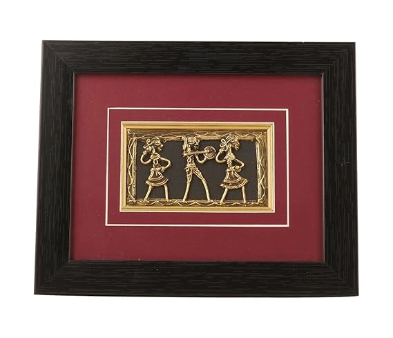 Attica Dhokra Artwork with Wooden Frame-12620806