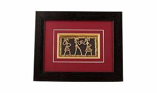 Attica Dhokra Artwork with Wooden Frame