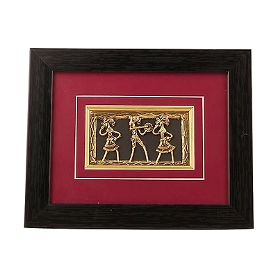 Attica Dhokra Artwork with Wooden Frame-12620806
