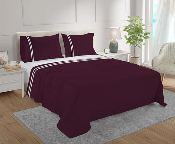 Attica Tracery Premium Cotton Bedlienen Set in Wine (108-12620810