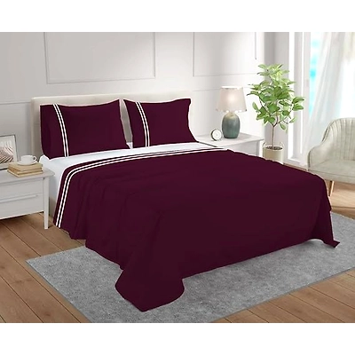 Attica Tracery Premium Cotton Bedlienen Set in Wine (108-12620810