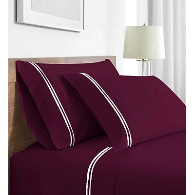 Attica Tracery Premium Cotton Bedlienen Set in Wine (108-1