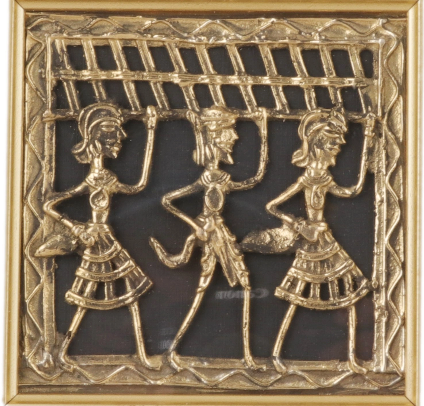 Attica Dhokra Artwork with Wooden Frame-1