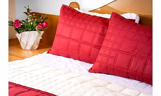 Geometric Square Pattern Quilted Bedspread