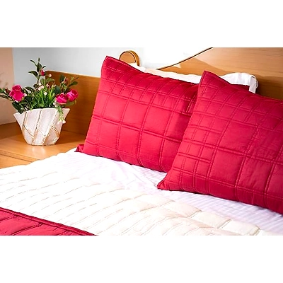 Geometric Square Pattern Quilted Bedspread-12329294