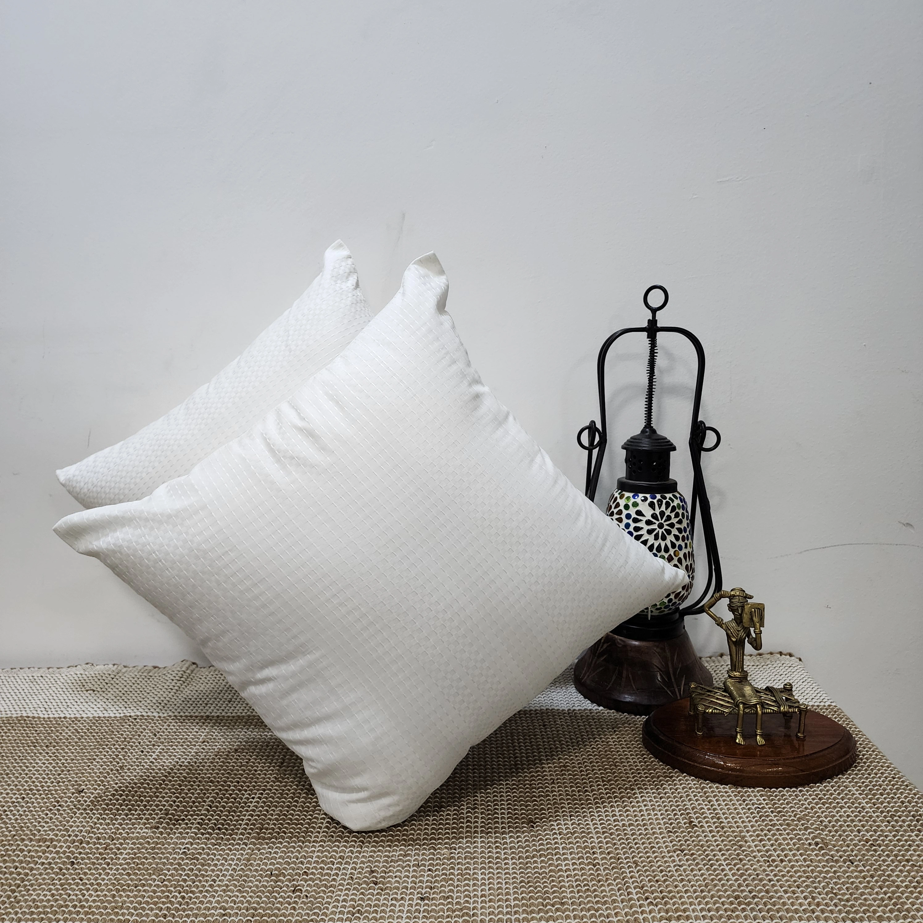 Dobby White Cushion Cover-1