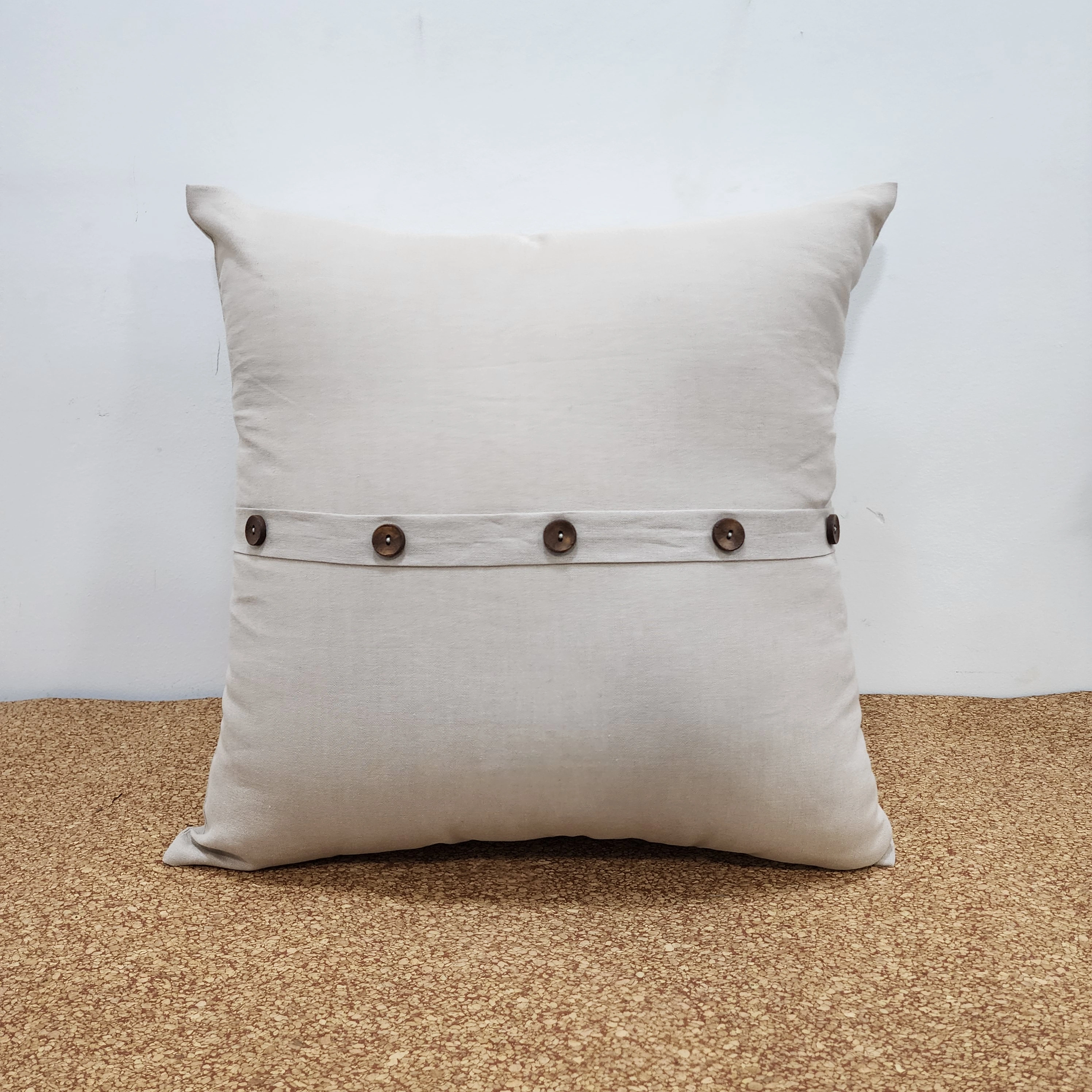 Five Wooden Button Cushion Cover Set-1