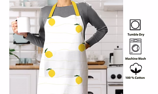 Recycled Cotton Lemon Design Kitchen Apron