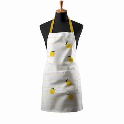 recycled cotton lemon design kitchen apron