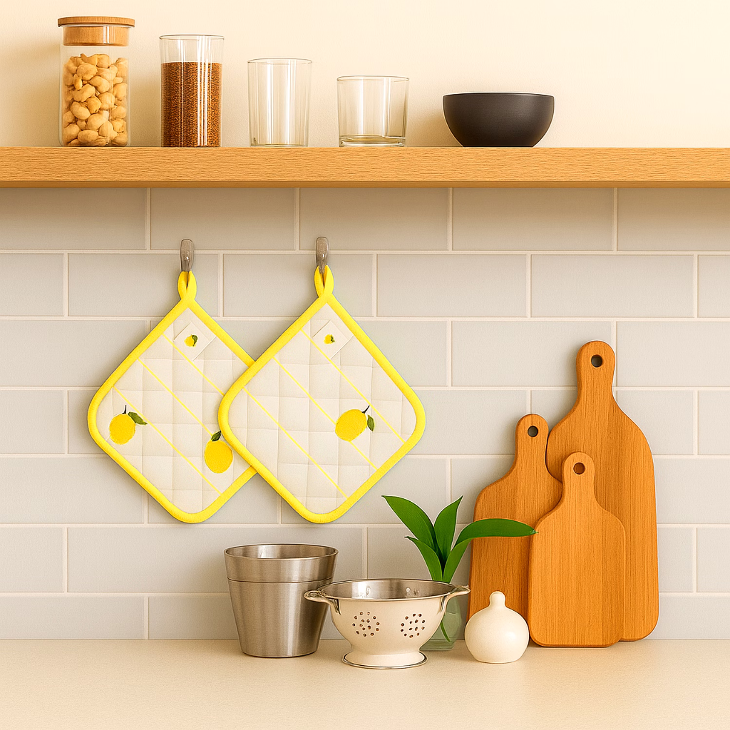 Recycled Cotton Lemon (Set of 2 Potholder) image 3