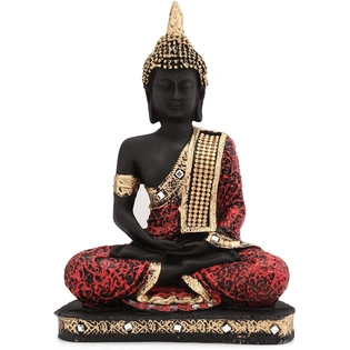 Polyresin Sitting Buddha Idol Statue Showpiece for Homedecor Decoration Gift Gifting Items. Polyresin Meditating Lord Buddha Statue - Serene Home Decor Accent - Perfect for Meditation Rooms, Living Spaces, Gift for House warmings