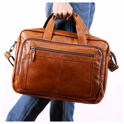 genuine buffalo leather laptop bag