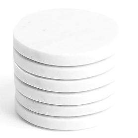 white 6pcs coaster
