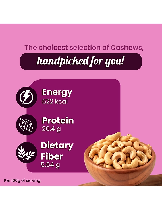 Ministry of nuts 100% Natural Premium Whole Cashews 500 g Value Pack | Whole Crunchy Cashew | Premium Kaju nuts | Nutritious &amp; Delicious | Gluten Free &amp; Plant based Protein (Grade W320)-3