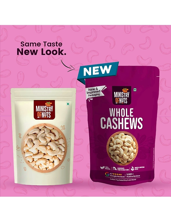 Ministry of nuts 100% Natural Premium Whole Cashews 500 g Value Pack | Whole Crunchy Cashew | Premium Kaju nuts | Nutritious &amp; Delicious | Gluten Free &amp; Plant based Protein (Grade W320)-5