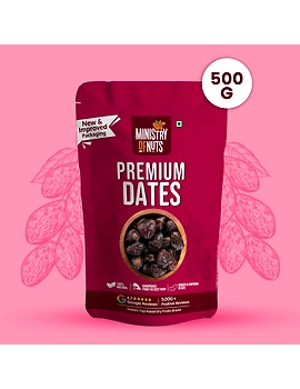 Ministry Of Nuts Special Khenaizi Dates Premium Khajoor All Natural, Good Source Of Protein &amp; Dietary Fibres, Zero Cholesterol &amp; Trans Fat, No Sugar (Dates 500g)…-1-sm