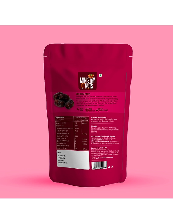 Ministry Of Nuts Special Khenaizi Dates Premium Khajoor All Natural, Good Source Of Protein &amp; Dietary Fibres, Zero Cholesterol &amp; Trans Fat, No Sugar (Dates 500g)…-2