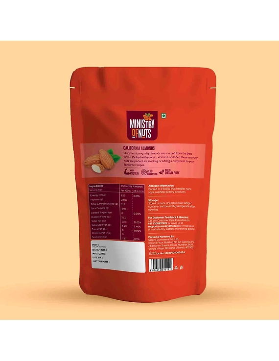 Ministry Of Nuts Premium California Almonds | Premium Badam Giri | High in Fiber &amp; Boost Immunity | Real Nuts | Gluten Free (Almonds 500G)…-1