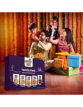 Ministry Of Nuts Family Pack Of 5 Premium Dry Fruits Almonds 150g, Dried figs 125g, Walnuts 125g, Raisins 175g, Dates 175g in Different Combos Total 750g-5-sm