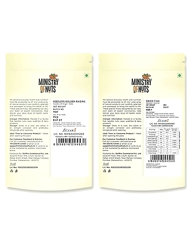 Ministry Of Nuts Pack of 2 Premium Dry Fruits Seedless Raisins 200g, Figs 200g - Total 400g All Natural, Good Source of Dietary Fibers, Energy Booster Zero Cholesterol &amp; Trans Fat-2-sm