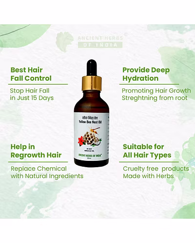 Yellow bee nest oil for Hair Fall and Hair Regrowth | 90 Days Miracle Treatment For Alopecia-1