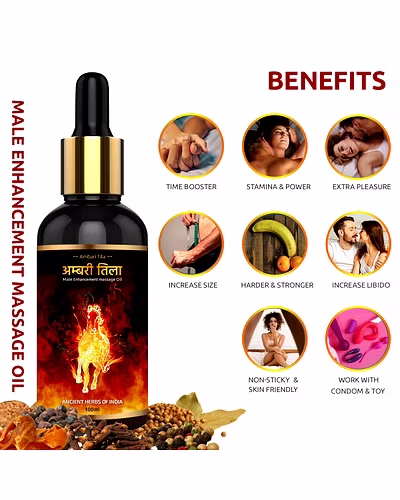Ambri Tila Men Massage oil for Increase organs size and made with 50+ Indian Herbs-3