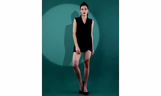 Women's Black Solid Satin Co-ord Set