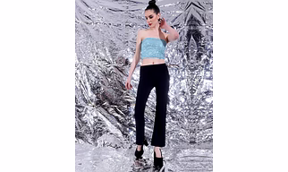 Women's Black Solid Flared Pant