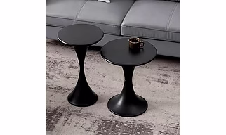 Metal sheet black coffee table for sofa and living room